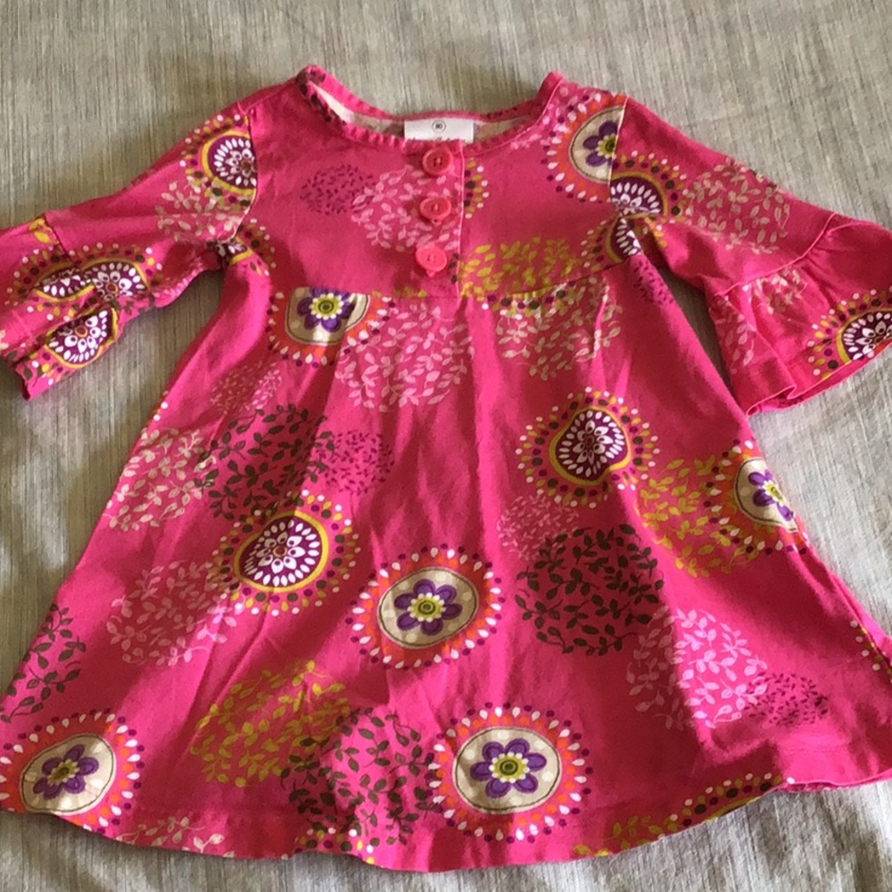Hanna Andersson pink paisley floral dress size 80